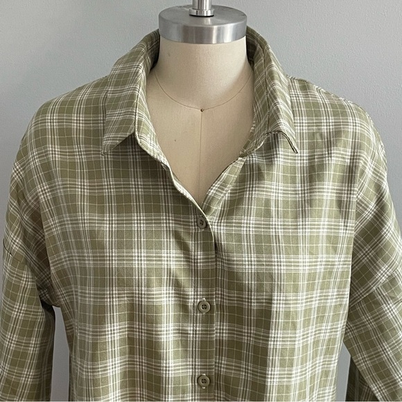 Missguided Oversized Shirt Dress in Sage Gingham-Green- Size 2- NWOT - Picture 6 of 11